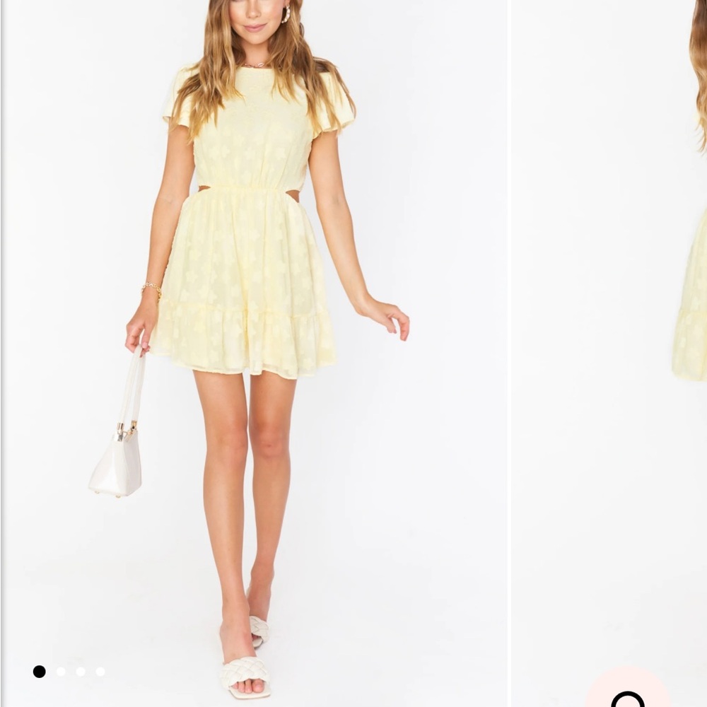 Show me Your Mumu Merritt yellow floral cutout mini dress